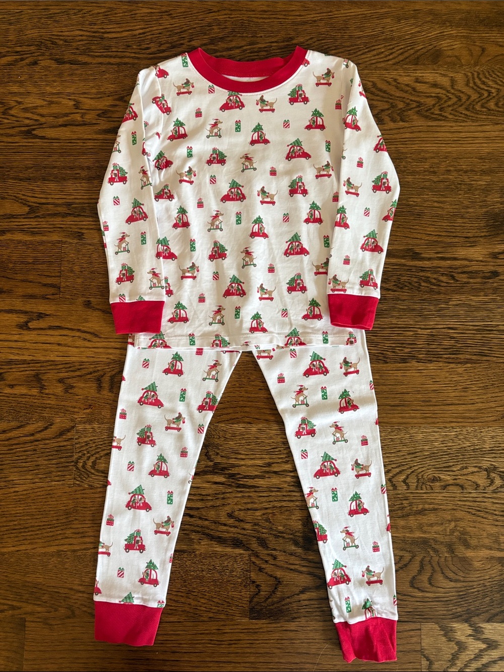 Kissy Kissy White and Red Holiday Reindeer Pajama Set
